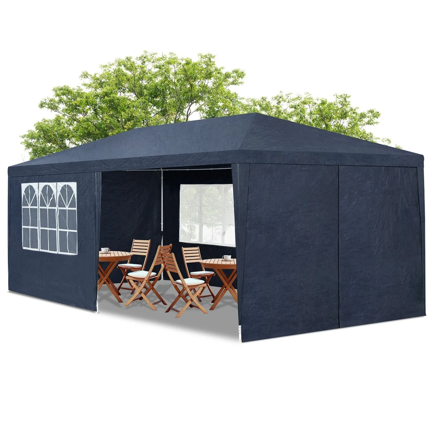 Partyzelt 3x6 m Gartenzelt mit Dach, Seitenteile, Heringe, Seile & Zubehör