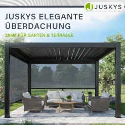 Pergola Lamellendach Tahiti Lamellendach für Terrasse & Garten mit verstellbaren Lamellen