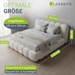 Polsterbett Catania Stilvolles Design, hoher Komfort, langlebige Konstruktion