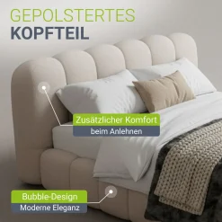 Polsterbett Catania Stilvolles Design, hoher Komfort, langlebige Konstruktion