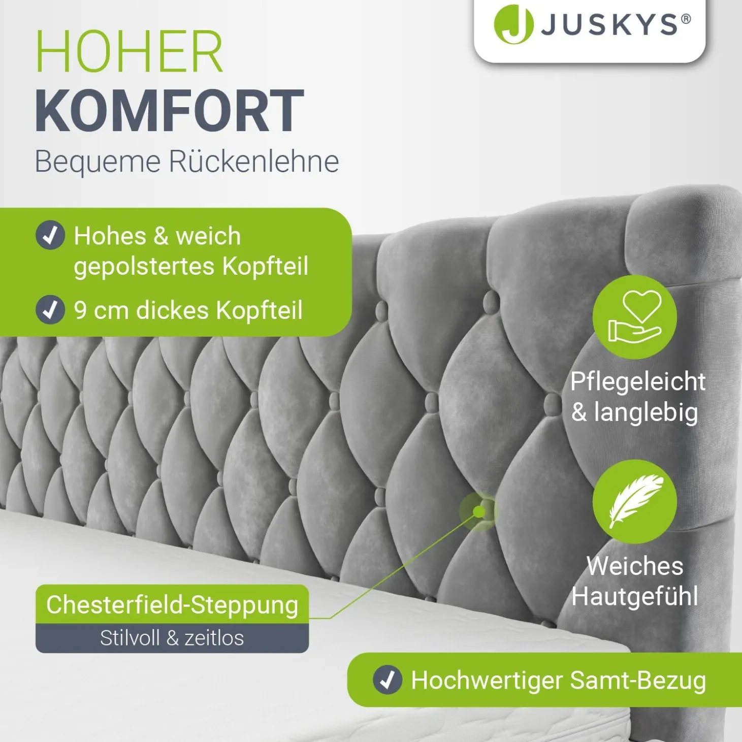 Polsterbett Nizza Bett mit Stauraum & weichem Samt-Bezug