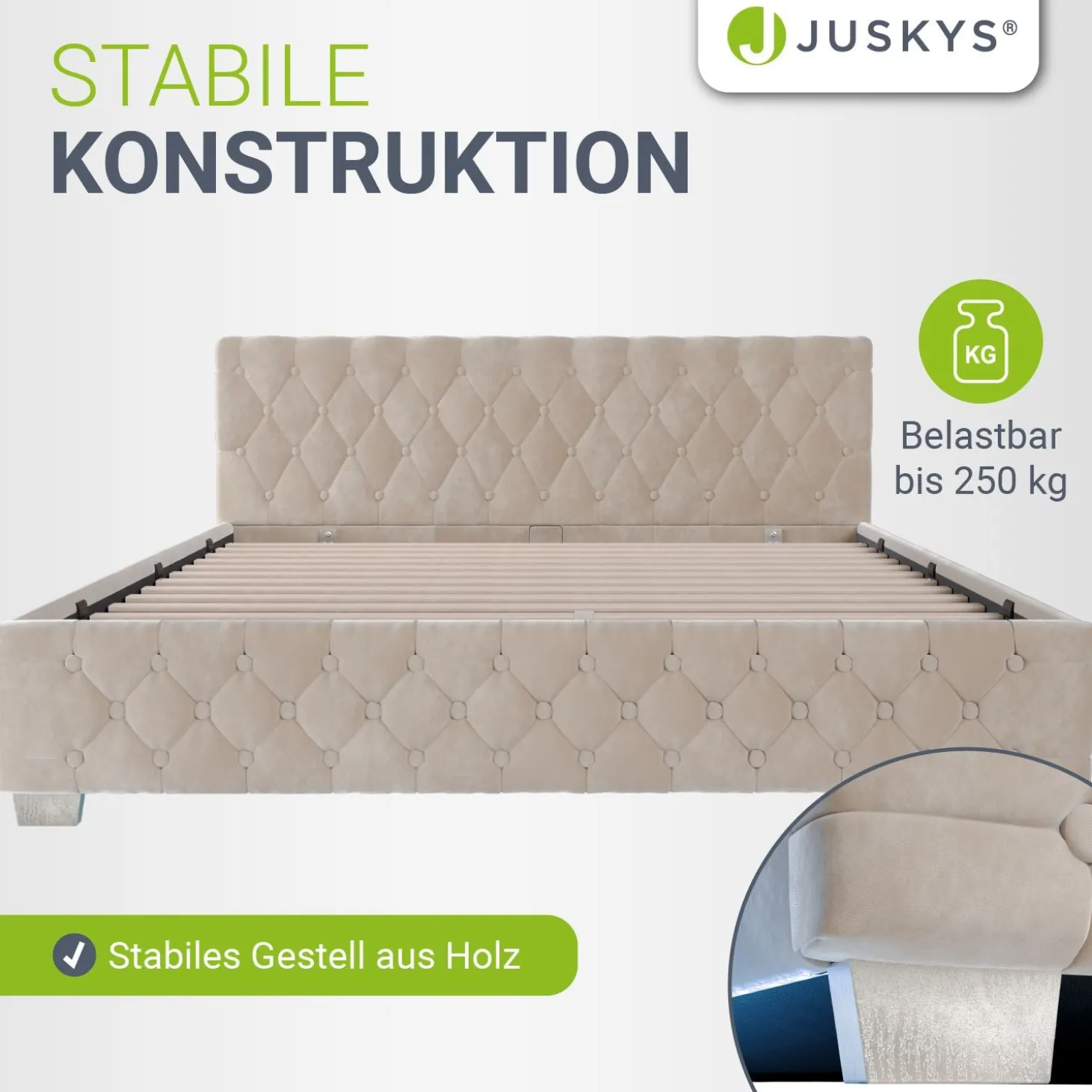 Polsterbett Nizza Bett mit Stauraum & weichem Samt-Bezug