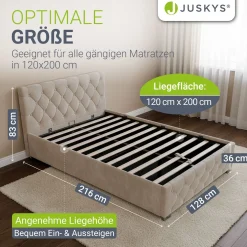 Polsterbett Nizza Bett mit Stauraum & weichem Samt-Bezug