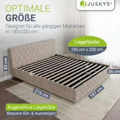 Polsterbett Nizza Bett mit Stauraum & weichem Samt-Bezug
