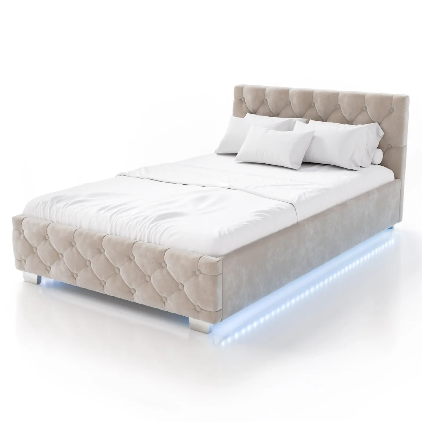 Polsterbett Nizza Bett mit Stauraum & weichem Samt-Bezug