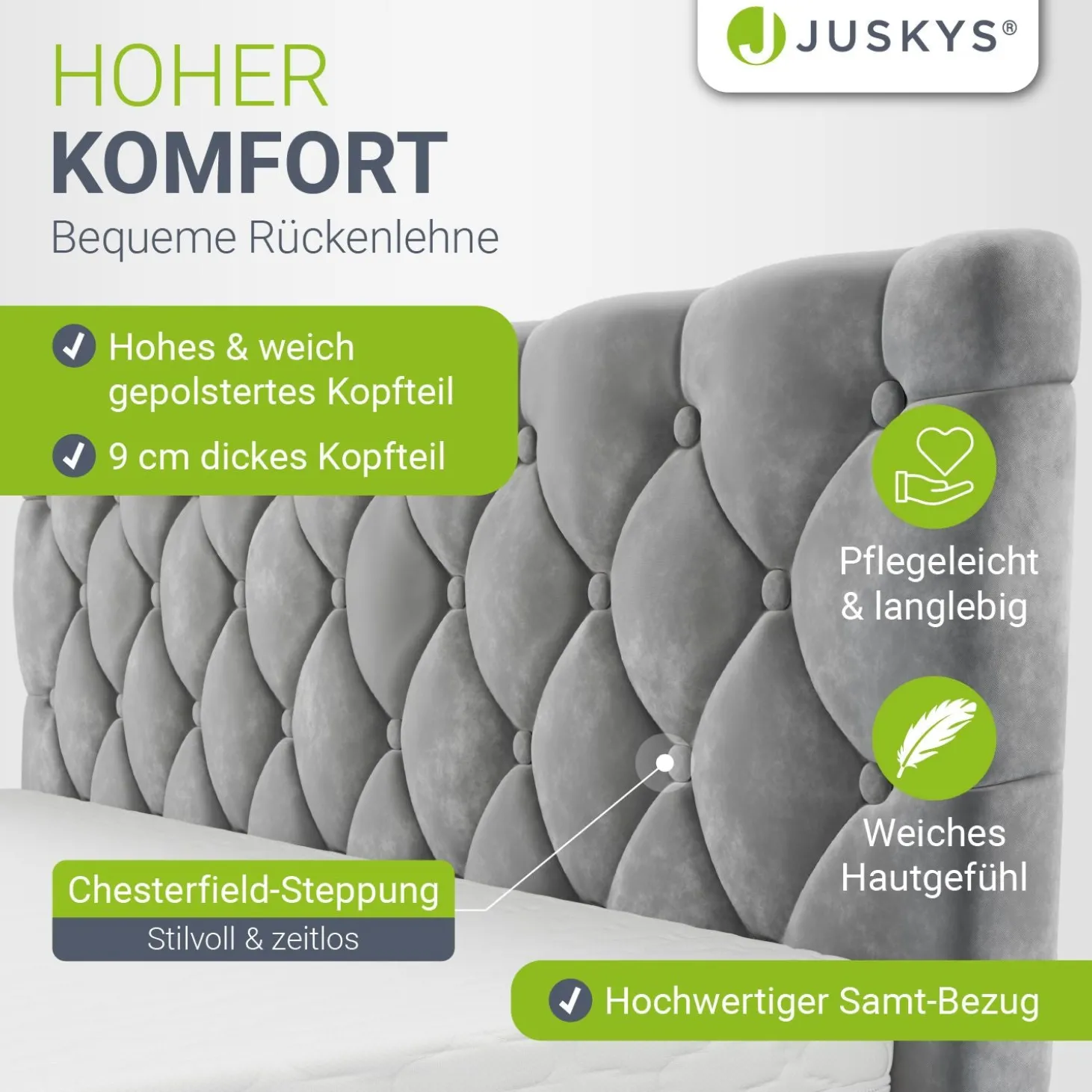 Polsterbett Nizza Bett mit Stauraum & weichem Samt-Bezug