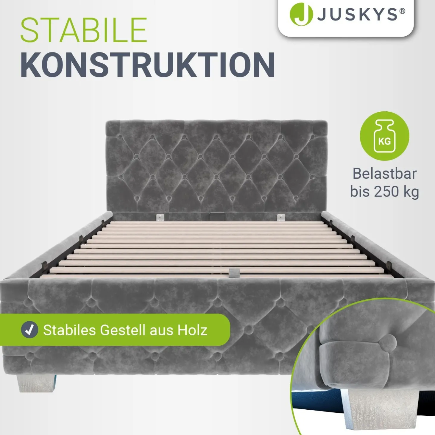 Polsterbett Nizza Bett mit Stauraum & weichem Samt-Bezug