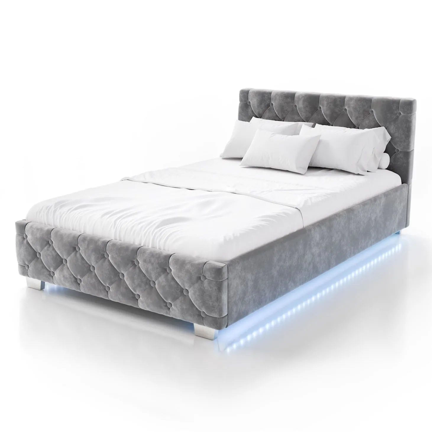 Polsterbett Nizza Bett mit Stauraum & weichem Samt-Bezug