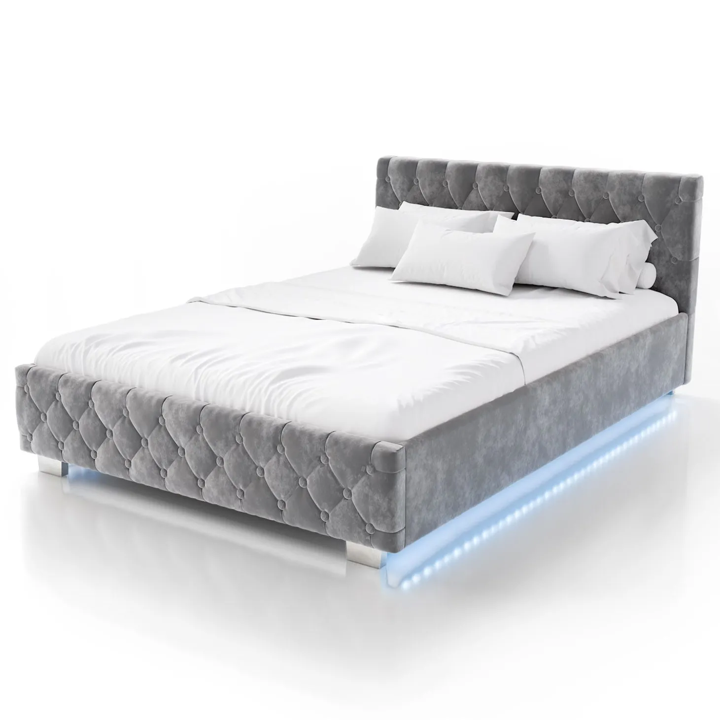 Polsterbett Nizza Bett mit Stauraum & weichem Samt-Bezug