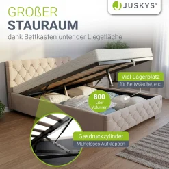 Polsterbett Nizza Bett mit Stauraum & weichem Samt-Bezug