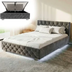 Polsterbett Nizza Bett mit Stauraum & weichem Samt-Bezug