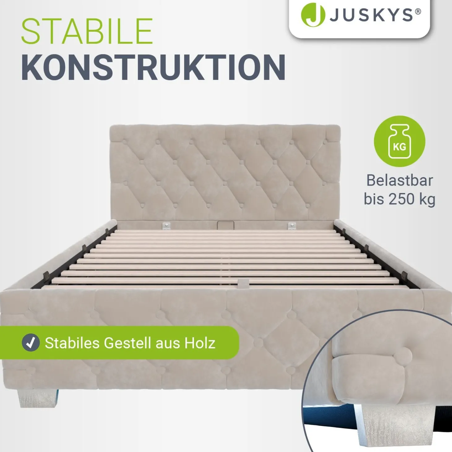 Polsterbett Nizza Bett mit Stauraum & weichem Samt-Bezug