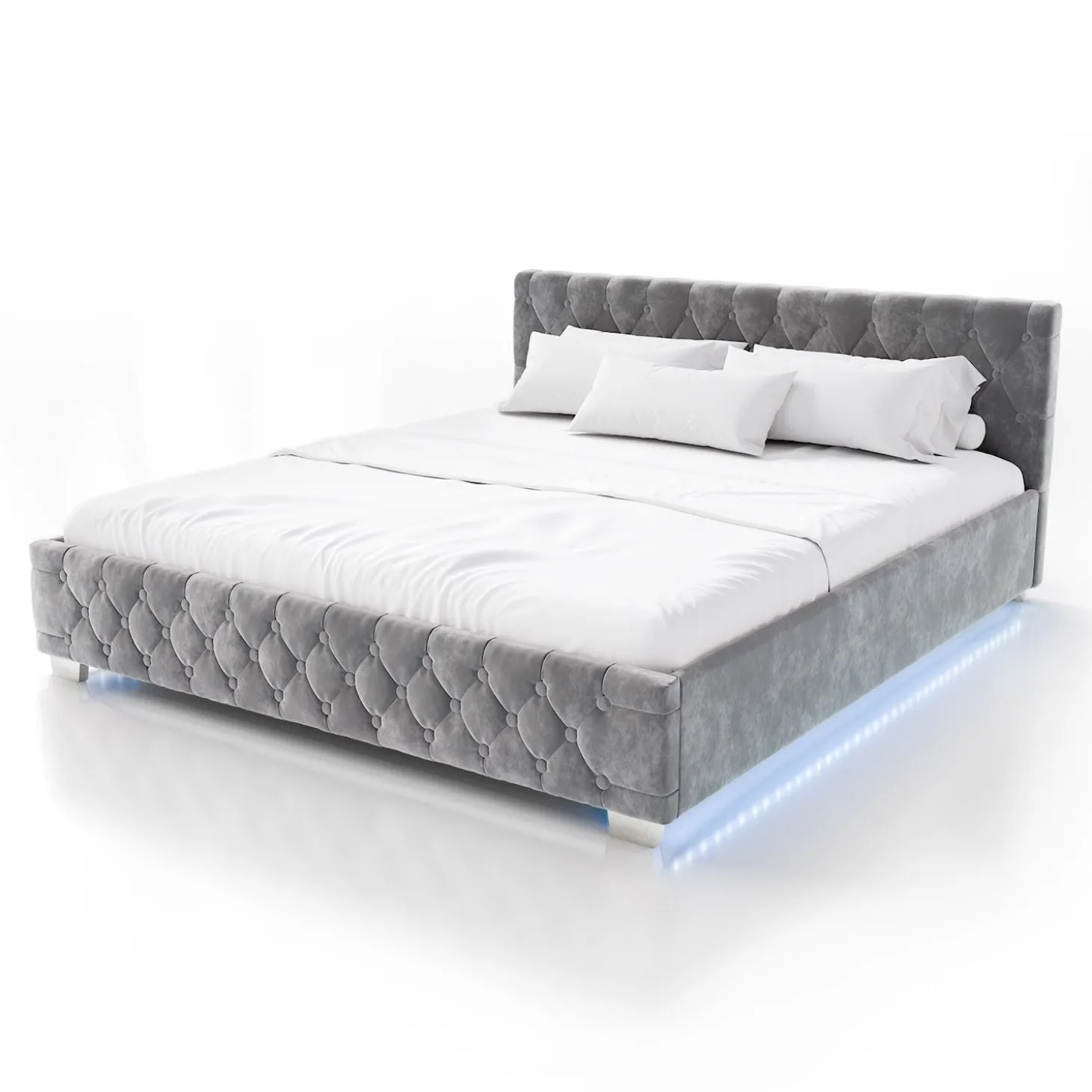 Polsterbett Nizza Bett mit Stauraum & weichem Samt-Bezug