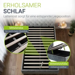 Polsterbett Nizza Bett mit Stauraum & weichem Samt-Bezug