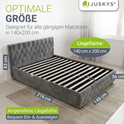 Polsterbett Nizza Bett mit Stauraum & weichem Samt-Bezug