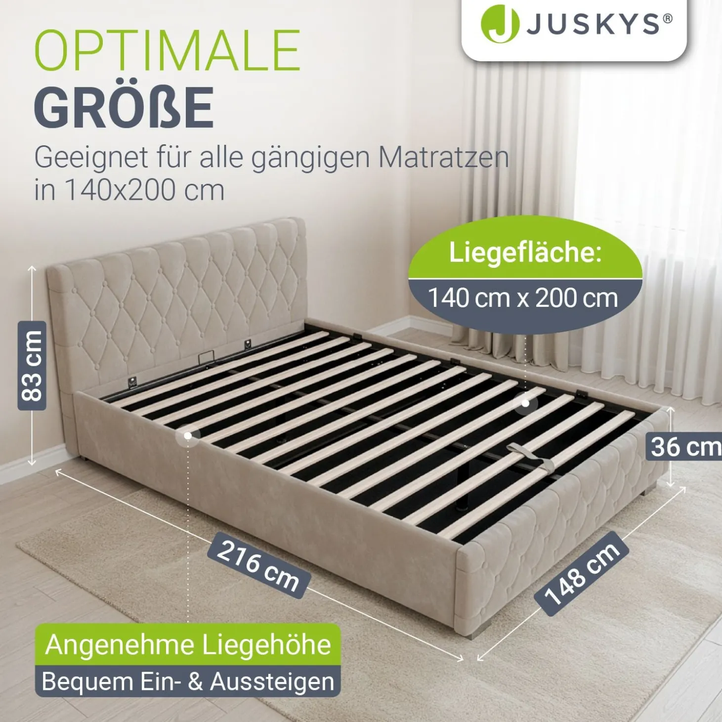 Polsterbett Nizza Bett mit Stauraum & weichem Samt-Bezug