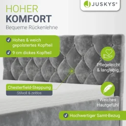 Polsterbett Nizza Bett mit Stauraum & weichem Samt-Bezug