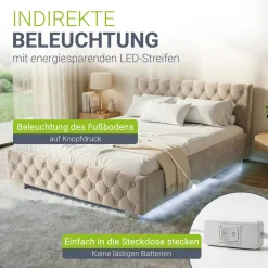Polsterbett Nizza Bett mit Stauraum & weichem Samt-Bezug