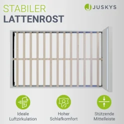 Polsterbett Paris Bettgestell mit LED-Beleuchtung und Lattenrost
