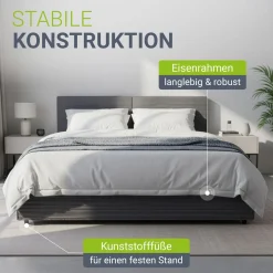 Polsterbett Salerno Bettgestell mit Cord Design, belastbar und pflegeleicht