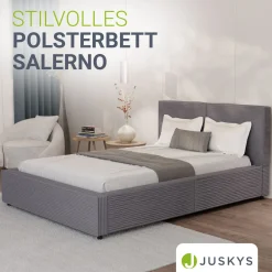 Polsterbett Salerno Bettgestell mit Cord Design, belastbar und pflegeleicht
