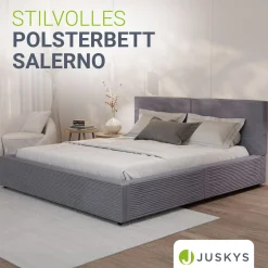 Polsterbett Salerno Bettgestell mit Cord Design, belastbar und pflegeleicht