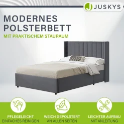 Polsterbett Savona Bettgestell mit weicher Polsterung, Samt-Bezug & großem Stauraum