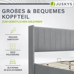 Polsterbett Savona Bettgestell mit weicher Polsterung, Samt-Bezug & großem Stauraum