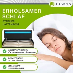 Polsterbett Sevilla Bettgestell mit LED-Beleuchtung und Lattenrost
