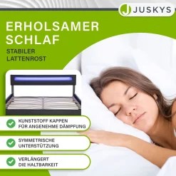 Polsterbett Sevilla Bettgestell mit LED-Beleuchtung und Lattenrost