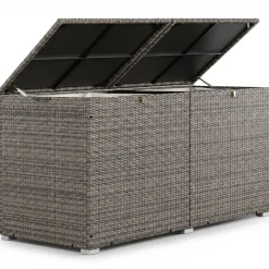 Polyrattan Auflagenbox Ikaria Gartenbox 950 Liter mit Deckel und herausnehmbarer Innenplane