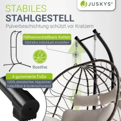 Polyrattan Doppelhängesessel Aria Mit Gestell & Kissen - Schaukel für 2 Personen