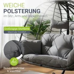 Polyrattan Doppelhängesessel Aria Mit Gestell & Kissen - Schaukel für 2 Personen