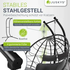 Polyrattan Doppelhängesessel Aria Mit Gestell & Kissen - Schaukel für 2 Personen