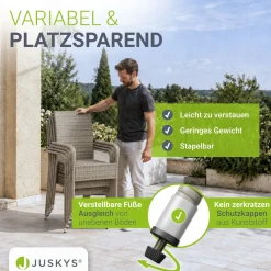 Polyrattan Gartenstühle Yoro Stapelbare Stühle 2er Set mit Stahlrahmen