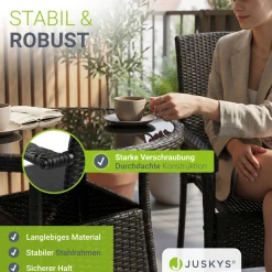 Polyrattan Gartenstühle Yoro Stapelbare Stühle 2er Set mit Stahlrahmen