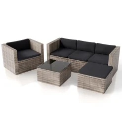 Polyrattan Lounge Punta Cana Outdoor Sitzgarnitur für bis zu 4 Personen; langlebiges Material