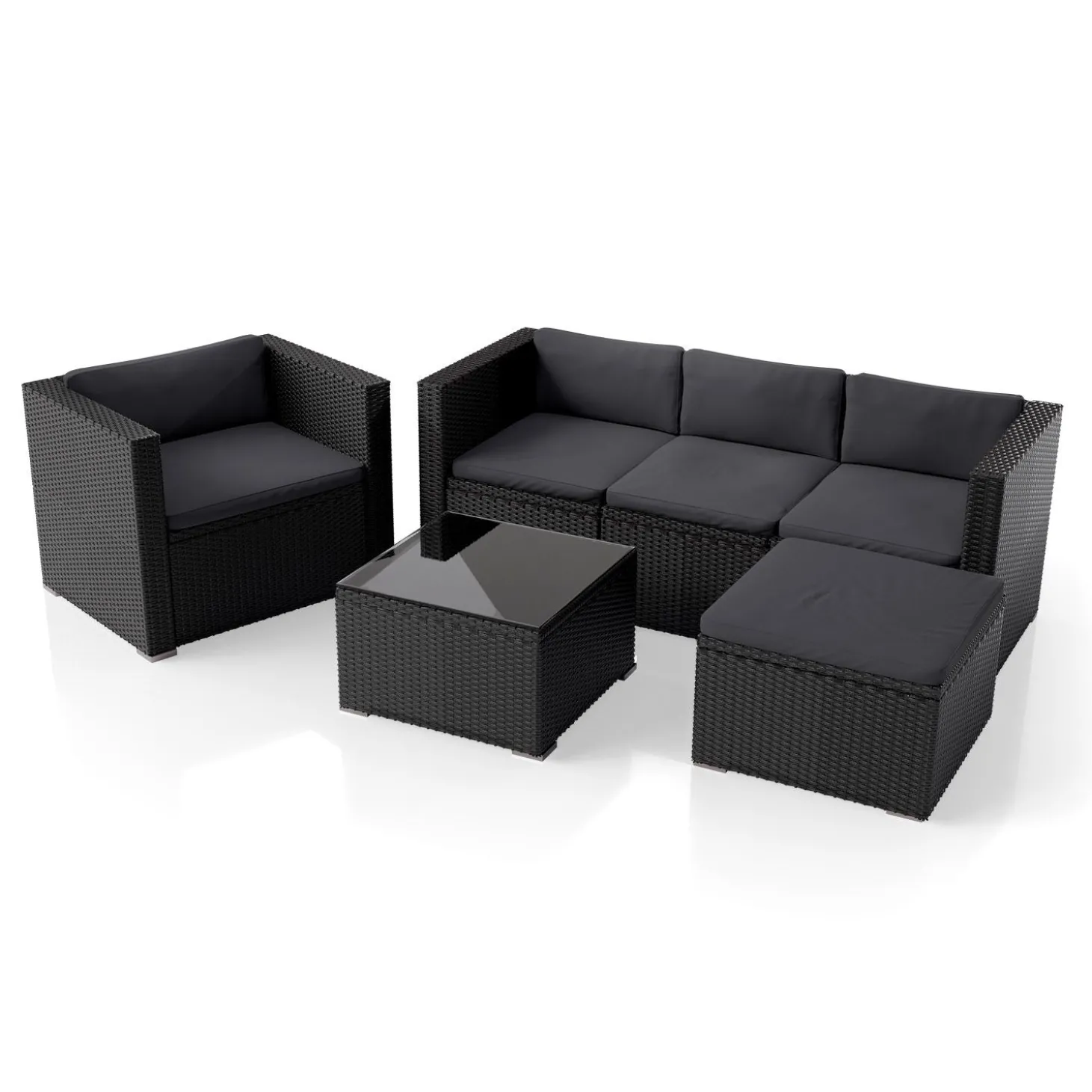 Polyrattan Lounge Punta Cana Outdoor Sitzgarnitur für bis zu 4 Personen; langlebiges Material