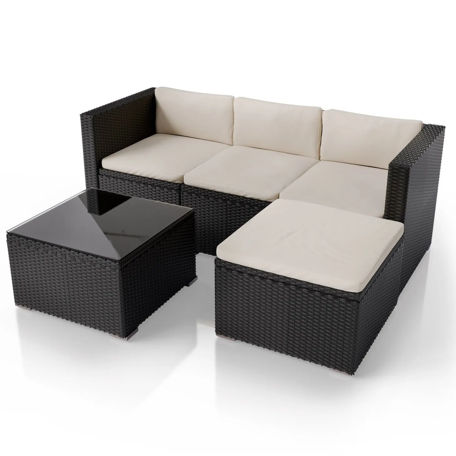 Polyrattan Lounge Punta Cana Outdoor Sitzgarnitur für bis zu 4 Personen; langlebiges Material