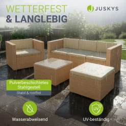 Polyrattan Lounge Punta Cana Outdoor Sitzgarnitur für bis zu 4 Personen; langlebiges Material