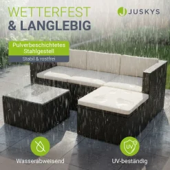 Polyrattan Lounge Punta Cana Outdoor Sitzgarnitur für bis zu 4 Personen; langlebiges Material