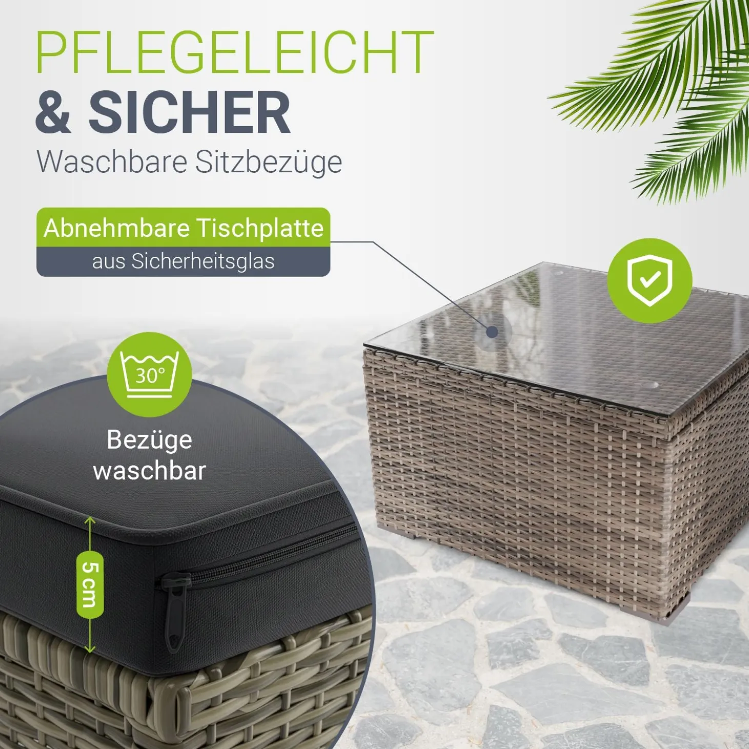 Polyrattan Lounge Punta Cana Outdoor Sitzgarnitur für bis zu 4 Personen; langlebiges Material