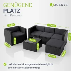 Polyrattan Lounge Punta Cana Outdoor Sitzgarnitur für bis zu 4 Personen; langlebiges Material