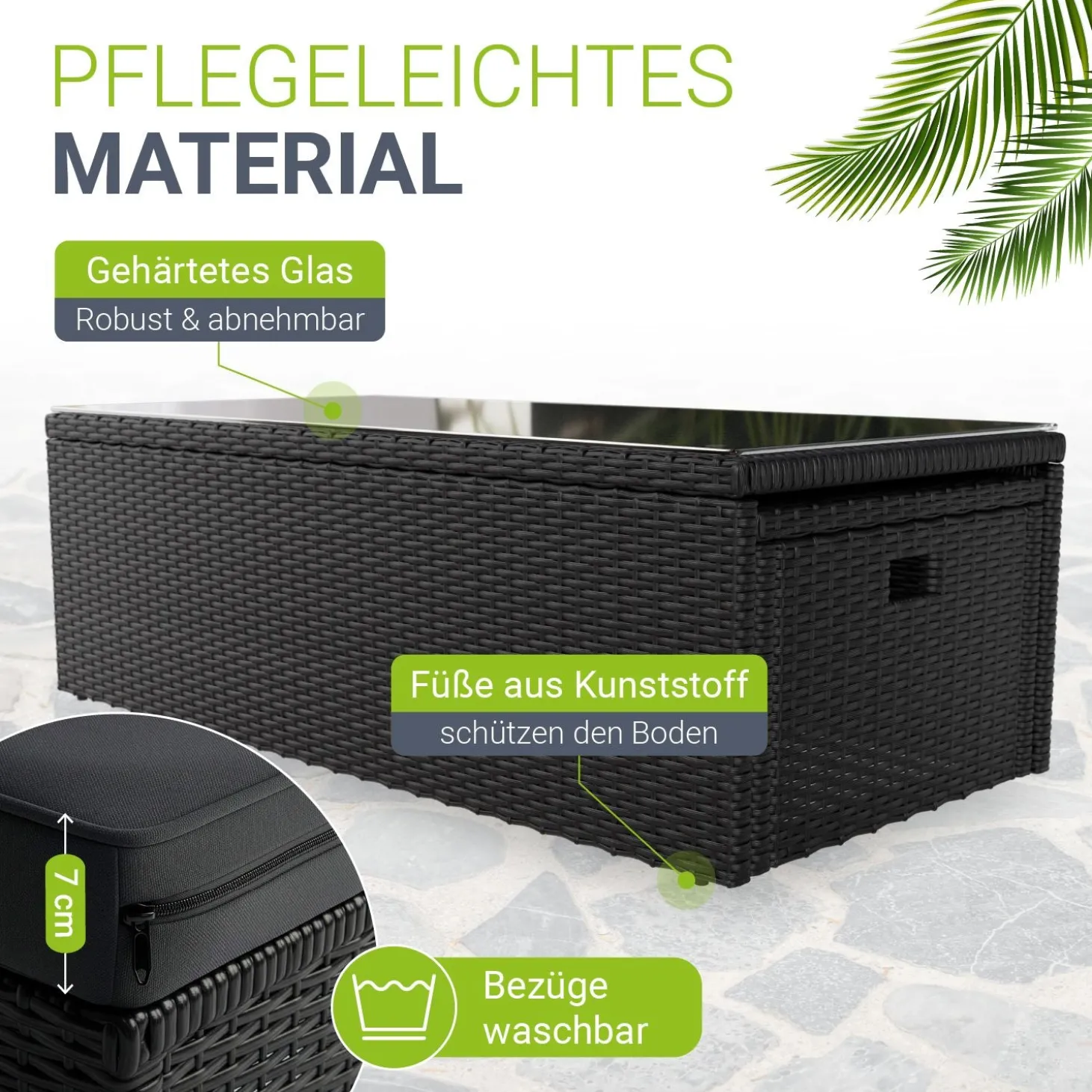 Polyrattan Lounge Salou Modulares Möbel-Set für 6 Personen inkl. Polster
