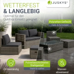 Polyrattan Lounge Salou Modulares Möbel-Set für 6 Personen inkl. Polster