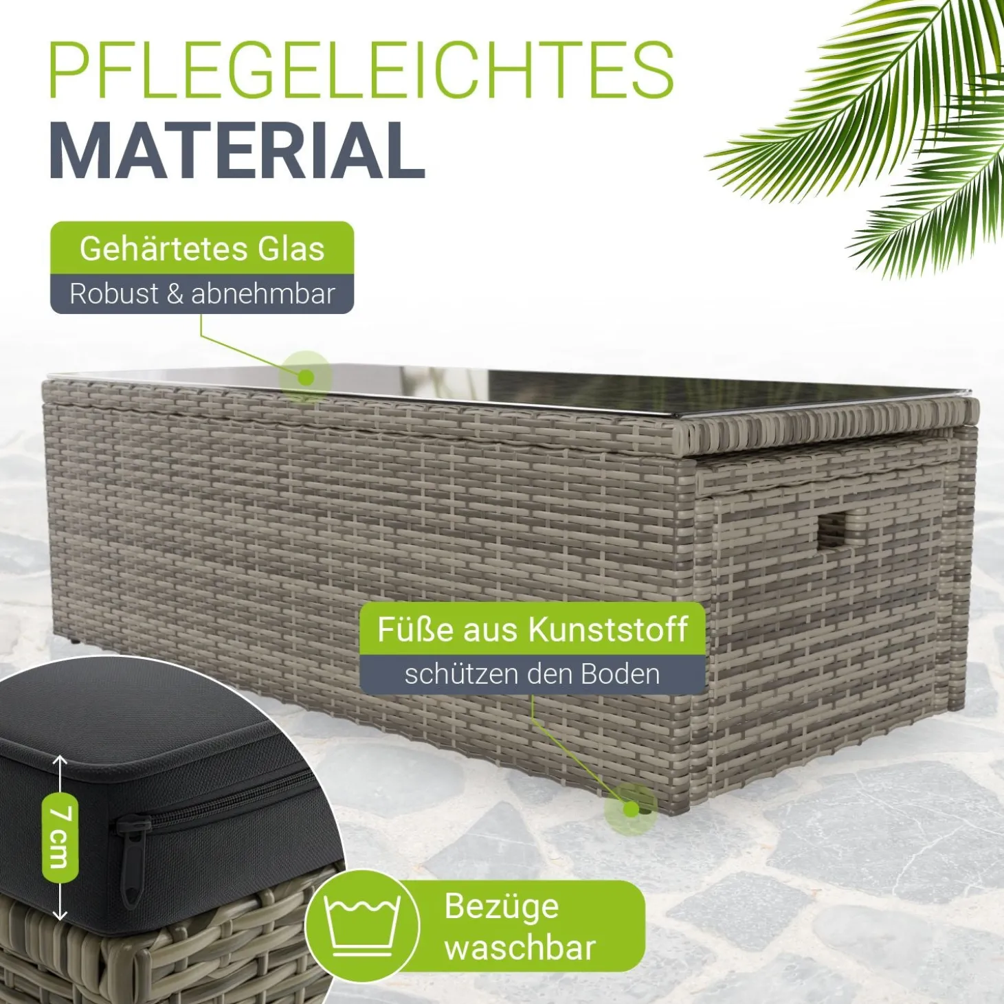 Polyrattan Lounge Salou Modulares Möbel-Set für 6 Personen inkl. Polster