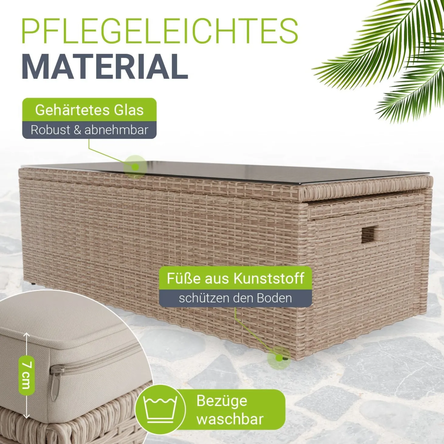 Polyrattan Lounge Salou Modulares Möbel-Set für 6 Personen inkl. Polster