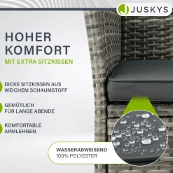 Polyrattan Sitzbank Monaco Gartenmöbel Sitzbank für 2 Personen inkl. Abstelltisch