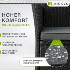 Polyrattan Sitzbank Monaco Gartenmöbel Sitzbank für 2 Personen inkl. Abstelltisch