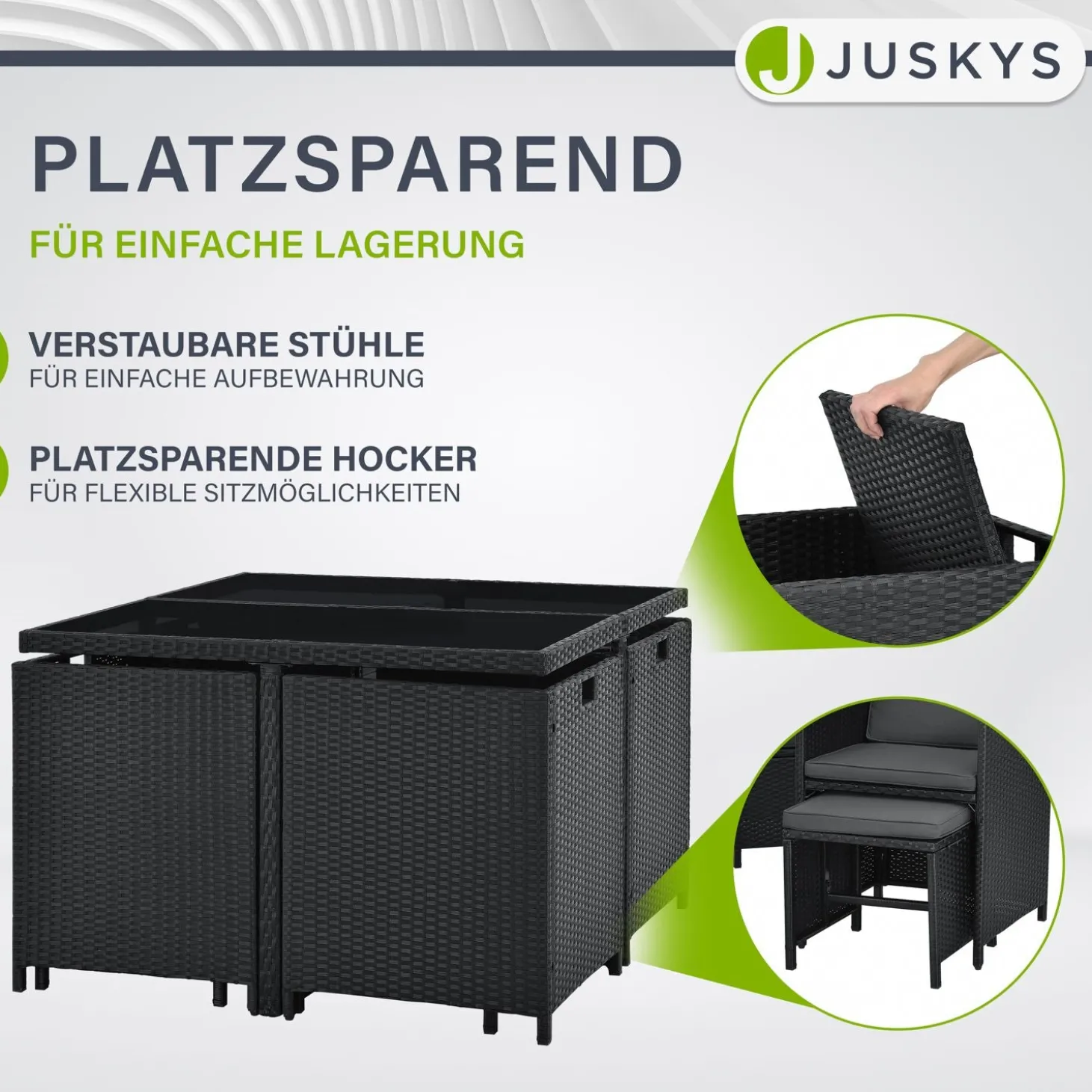 Polyrattan Sitzgruppe Baracoa Gartenmöbel Set für bis zu 8 Personen inkl. Kissen